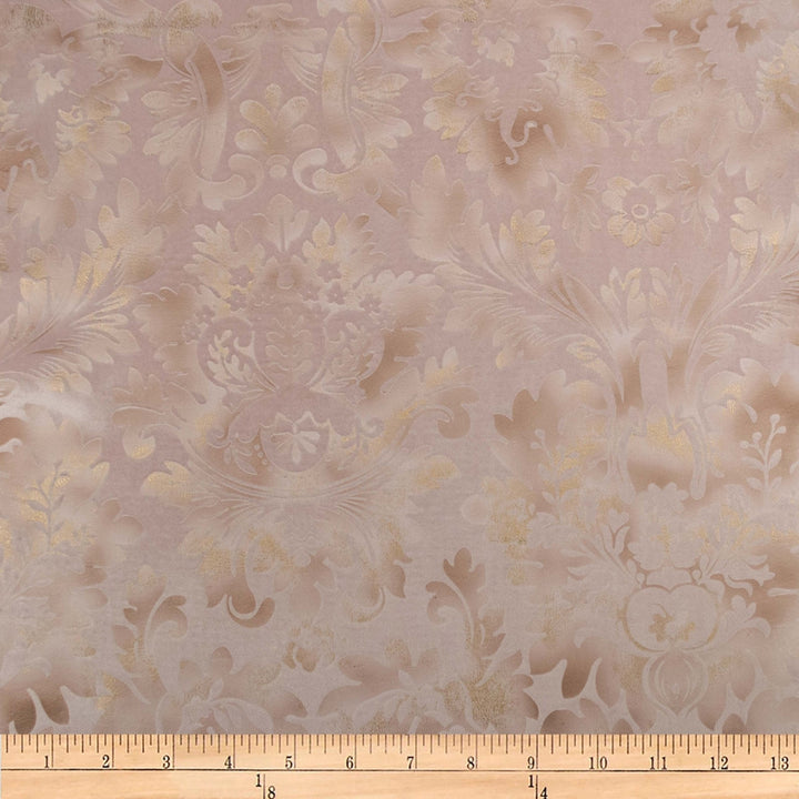 Embellished Damask Blush by Europatex Fabric Embellished 100% Polyester 13" H, 24" V 118.00 inches - Fabric Carolina -