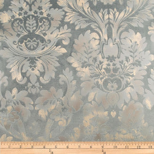 Embellished Damask Steel by Europatex Fabric