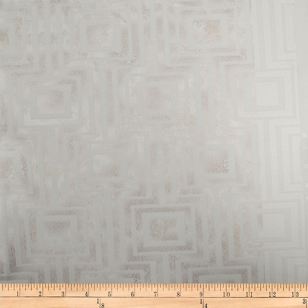 Embellished Square White by Europatex Fabric Embellished 100% Polyester 14.2" H, 12.4" V 118.00 inches - Fabric Carolina -