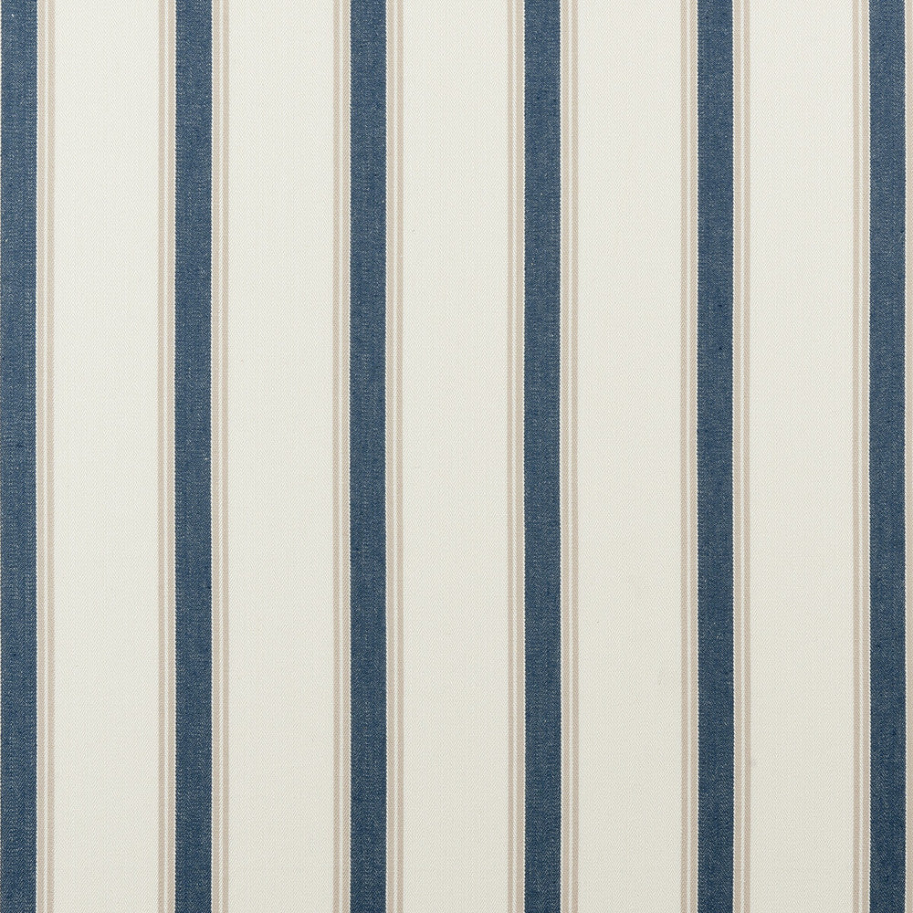 Oxford Navy by Clarke And Clarke Fabric CLARKE & CLARKE TICKING STRIPES COTTON - 100% India MEDIUM Horizontal: 2.76 and Vertical: 0 55 - Fabric Carolina -