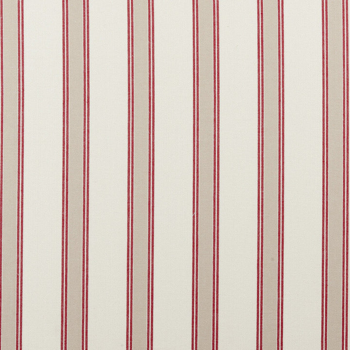 Oxford Red by Clarke And Clarke Designer Fabric CLARKE & CLARKE TICKING STRIPES COTTON - 100% India MEDIUM Horizontal: 2.76 and Vertical: 0 55 - Swanky Fabrics -