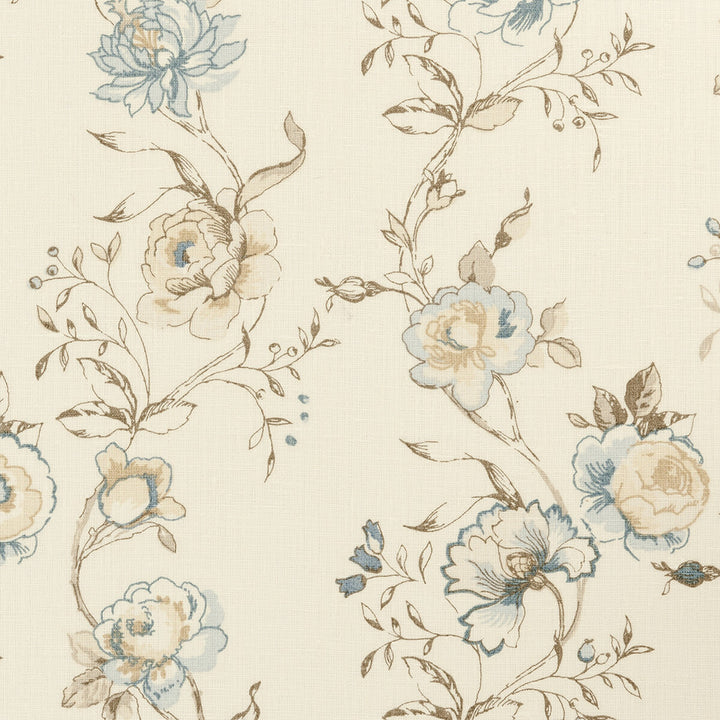 Clarisse Wedgewood by Clarke And Clarke Fabric CLARKE & CLARKE CLARISSE FABRICS LINEN - 100% Turkey MEDIUM Horizontal: 27.17 and Vertical: 25.2 55 - Fabric Carolina -