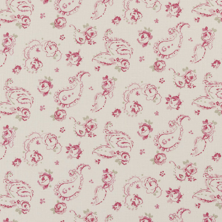 Evelina Raspberry by Clarke And Clarke Fabric CLARKE & CLARKE CLARISSE FABRICS LINEN - 100% Turkey MEDIUM Horizontal: 6.81 and Vertical: 6.3 55 - Fabric Carolina -