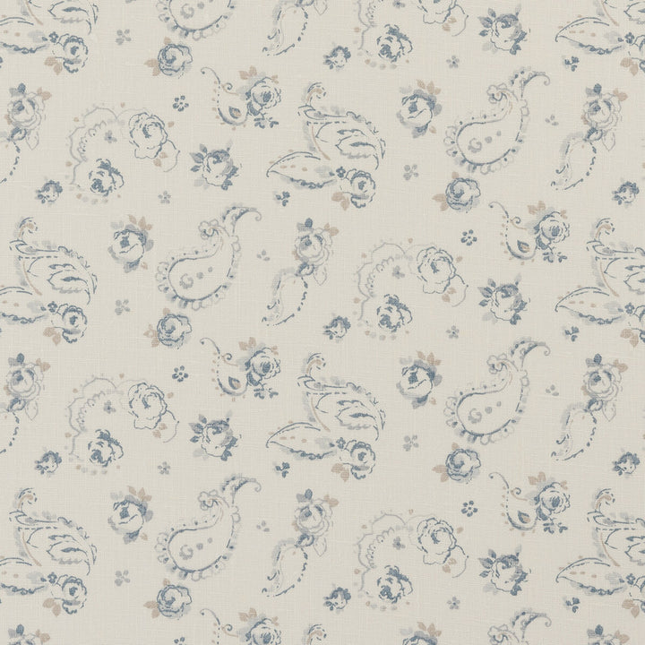 Evelina Wedgewood by Clarke And Clarke Fabric CLARKE & CLARKE CLARISSE FABRICS LINEN - 100% Turkey MEDIUM Horizontal: 6.81 and Vertical: 6.3 55 - Fabric Carolina -