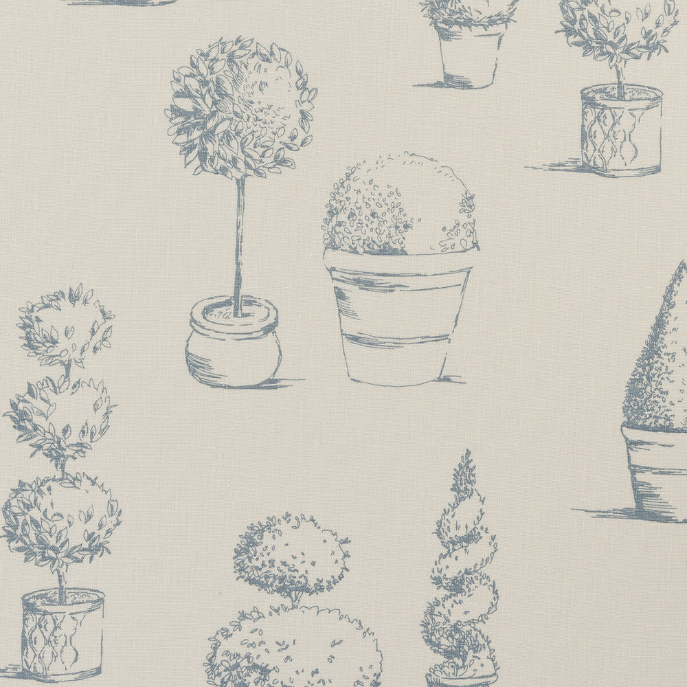 Topiary Wedgewood by Clarke And Clarke Fabric CLARKE & CLARKE CLARISSE FABRICS LINEN - 100% Turkey MEDIUM Horizontal: 26.97 and Vertical: 25.2 55 - Fabric Carolina -