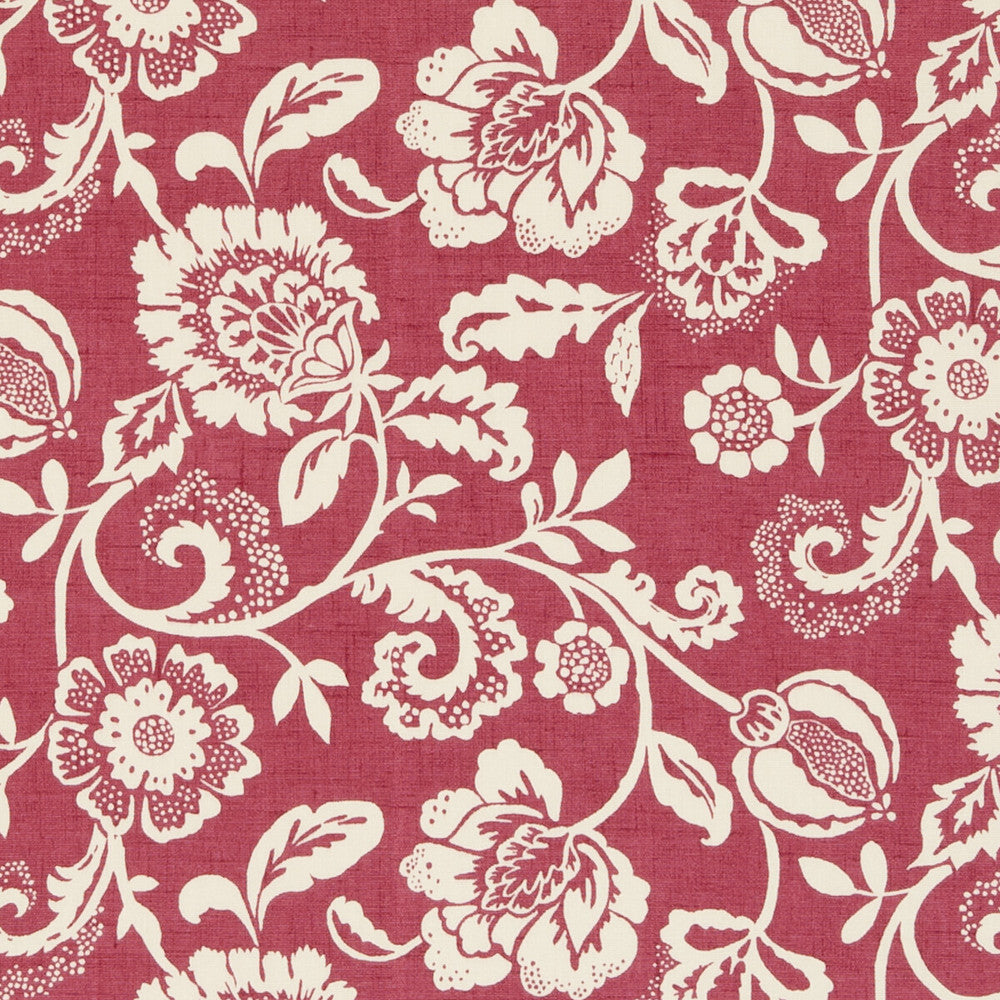 Eliza Raspberry by Clarke And Clarke Fabric CLARKE & CLARKE GENEVIEVE COTTON - 100% United Kingdom MEDIUM Horizontal: and Vertical: 55.125 - Fabric Carolina -