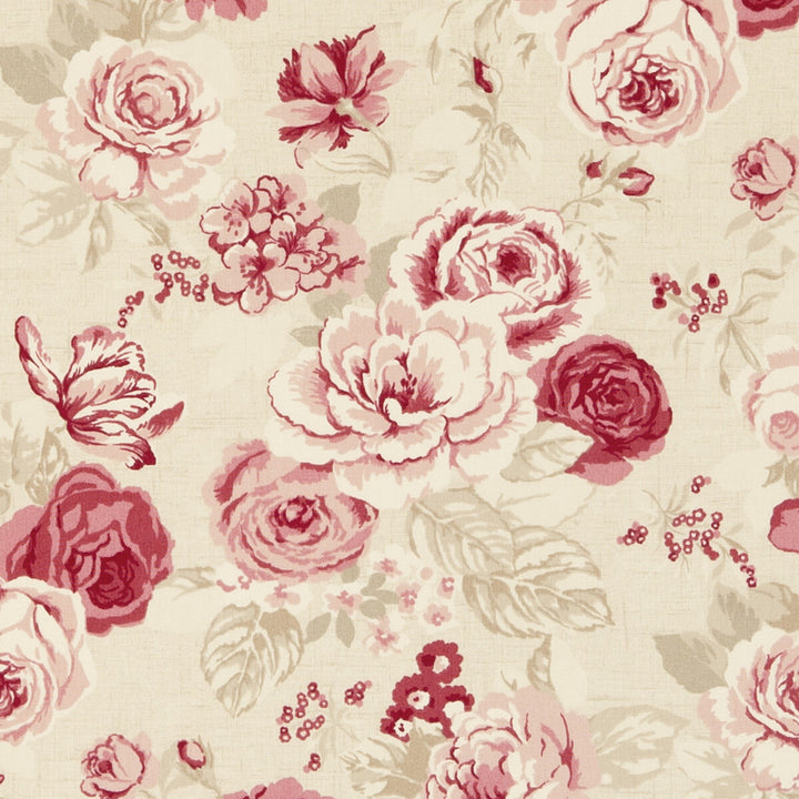 Genevieve Raspberry by Clarke And Clarke Fabric CLARKE & CLARKE GENEVIEVE COTTON - 100% United Kingdom MEDIUM Horizontal: - and Vertical: - 55.125 - Fabric Carolina -