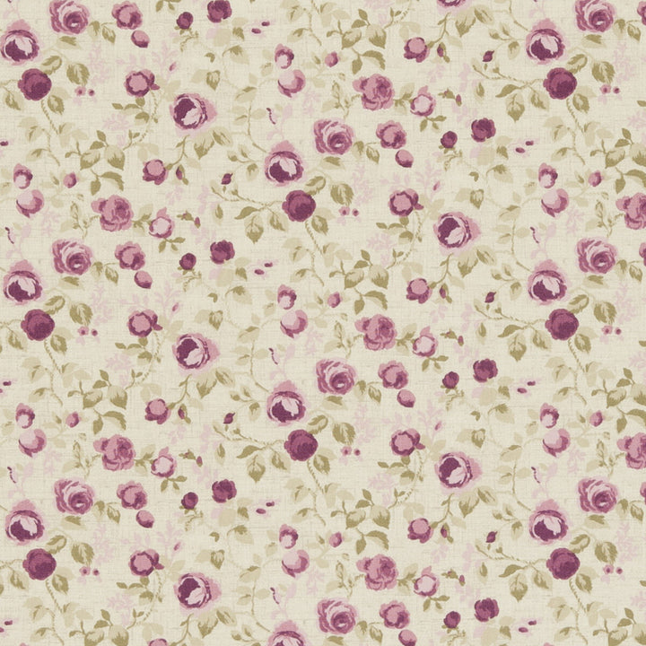 Maude Mulberry by Clarke And Clarke Fabric CLARKE & CLARKE GENEVIEVE COTTON - 100% United Kingdom MEDIUM Horizontal: - and Vertical: - 55.125 - Fabric Carolina -