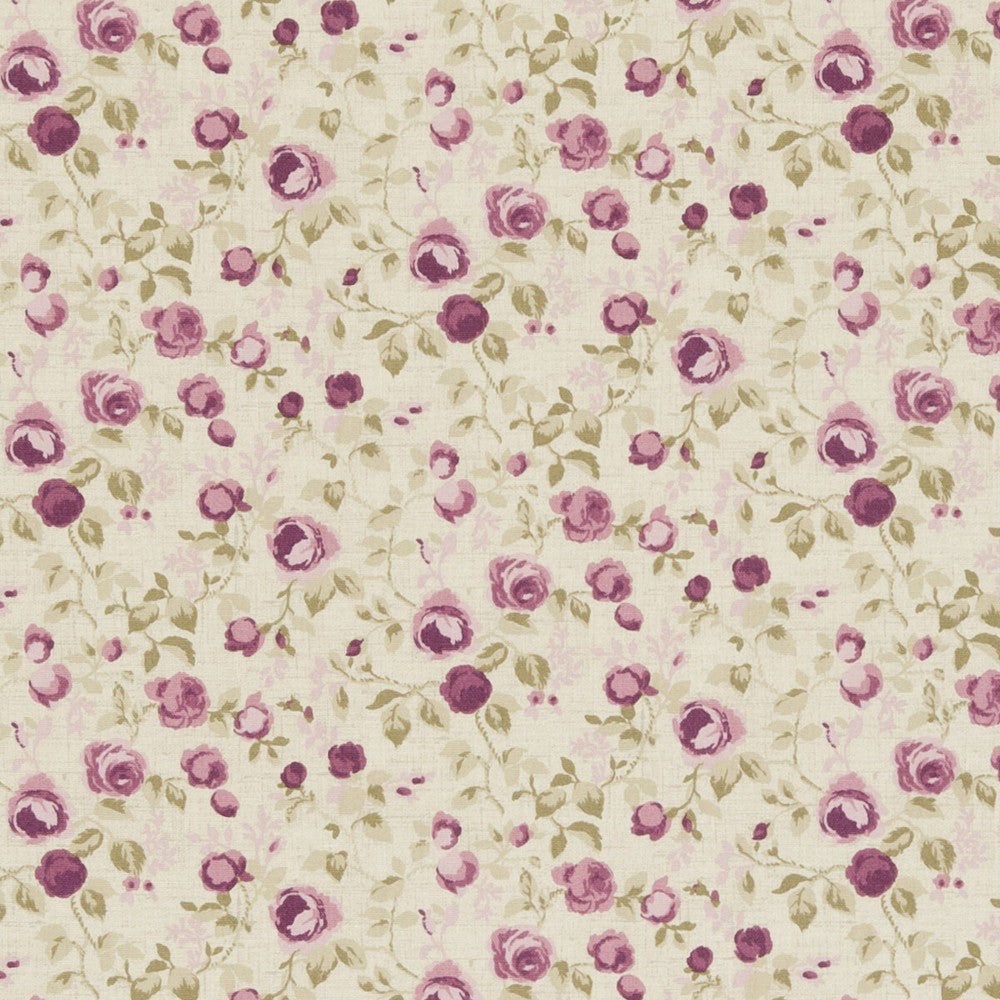 Maude Mulberry by Clarke And Clarke Fabric CLARKE & CLARKE GENEVIEVE COTTON - 100% United Kingdom MEDIUM Horizontal: - and Vertical: - 55.125 - Fabric Carolina -