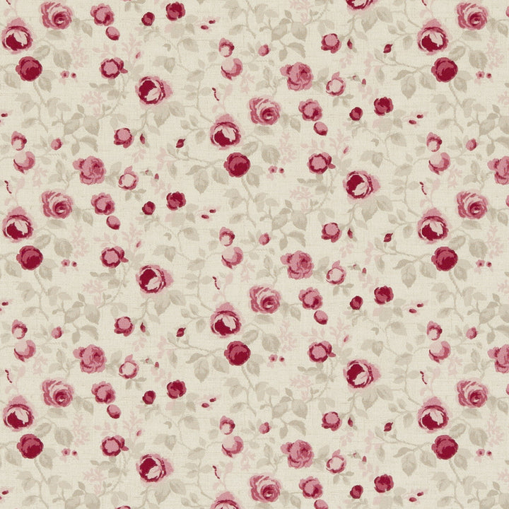 Maude Raspberry by Clarke And Clarke Designer Fabric CLARKE & CLARKE GENEVIEVE COTTON - 100% United Kingdom MEDIUM Horizontal: - and Vertical: - 55.125 - Swanky Fabrics -