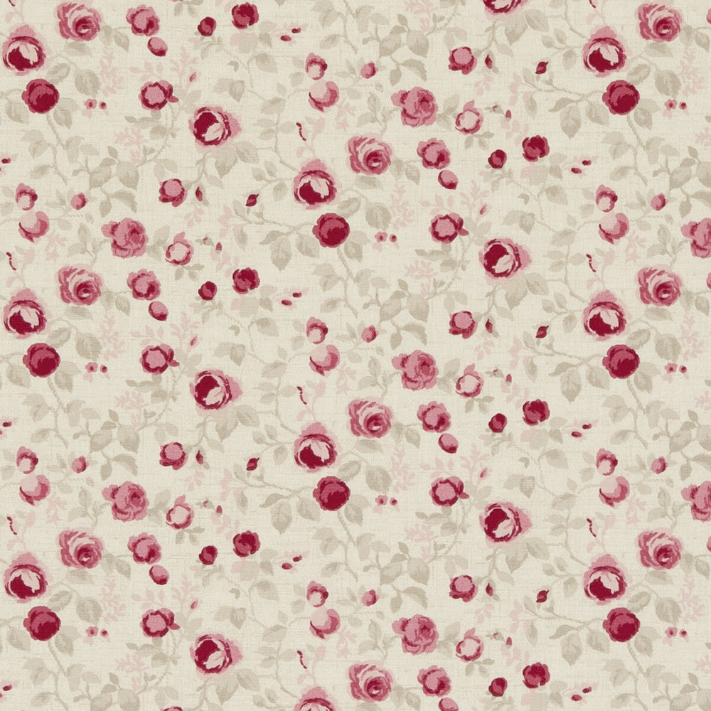 Maude Raspberry by Clarke And Clarke Designer Fabric CLARKE & CLARKE GENEVIEVE COTTON - 100% United Kingdom MEDIUM Horizontal: and Vertical: 55.125 - Swanky Fabrics -