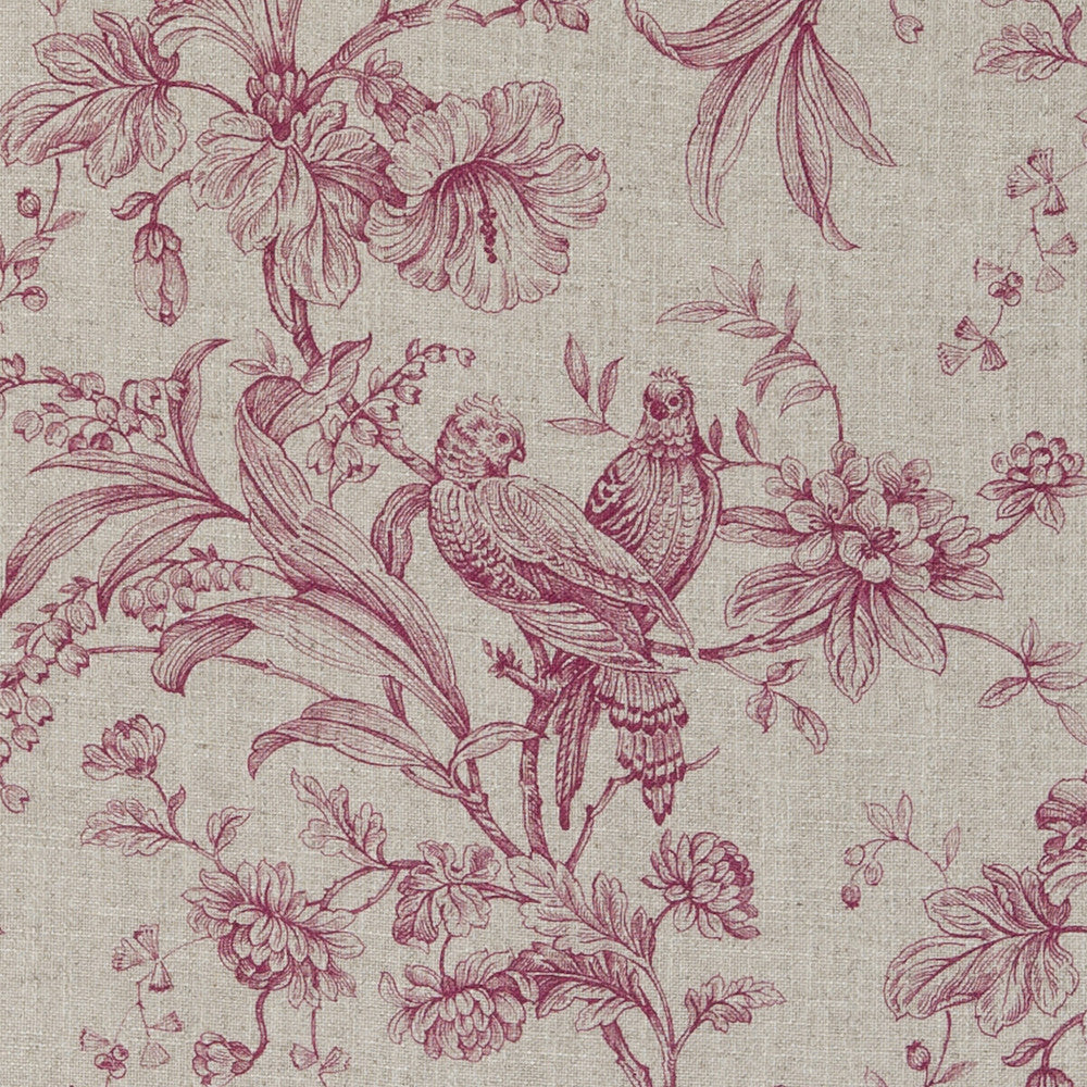 Kellie Raspberry by Clarke And Clarke Fabric CLARKE & CLARKE FAIRMONT VISCOSE - 67%;LINEN - 33% Spain - Horizontal: 26.97 and Vertical: 24.8 55 - Fabric Carolina -