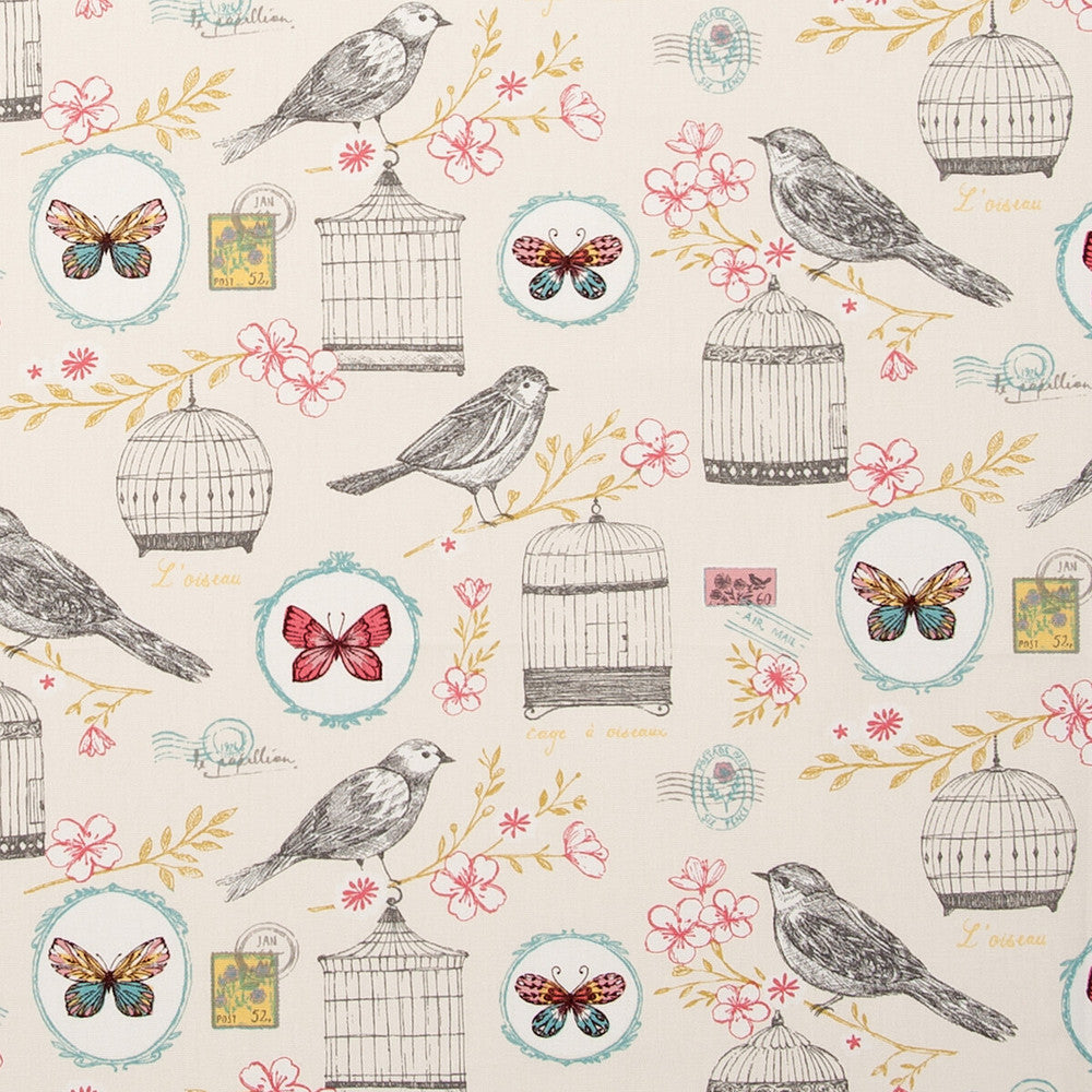 Melodie Natural by Clarke And Clarke Designer Fabric CLARKE & CLARKE SKETCH BOOK COTTON - 100% Turkey MEDIUM Horizontal: - and Vertical: - 54 - Swanky Fabrics -