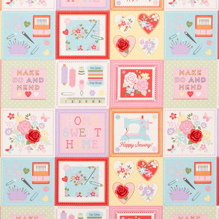 Craftwork Pink by Clarke And Clarke Fabric CLARKE & CLARKE SKETCH BOOK COTTON - 100% Turkey MEDIUM Horizontal: - and Vertical: - 54 - Fabric Carolina -