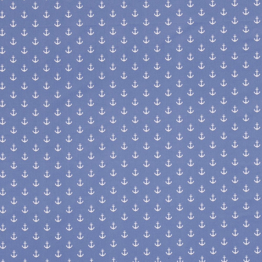 Anchors Blue by Clarke And Clarke Fabric CLARKE & CLARKE STORYBOOK COTTON - 100% India - Horizontal: 1.57 and Vertical: 1.34 54 - Fabric Carolina -