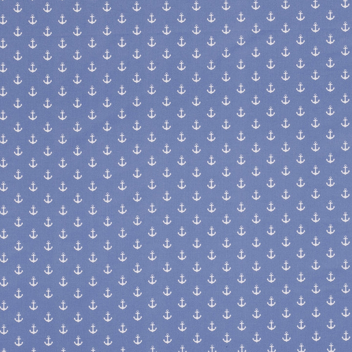 Anchors Blue by Clarke And Clarke Fabric CLARKE & CLARKE STORYBOOK COTTON - 100% India - Horizontal: 1.57 and Vertical: 1.34 54 - Fabric Carolina -