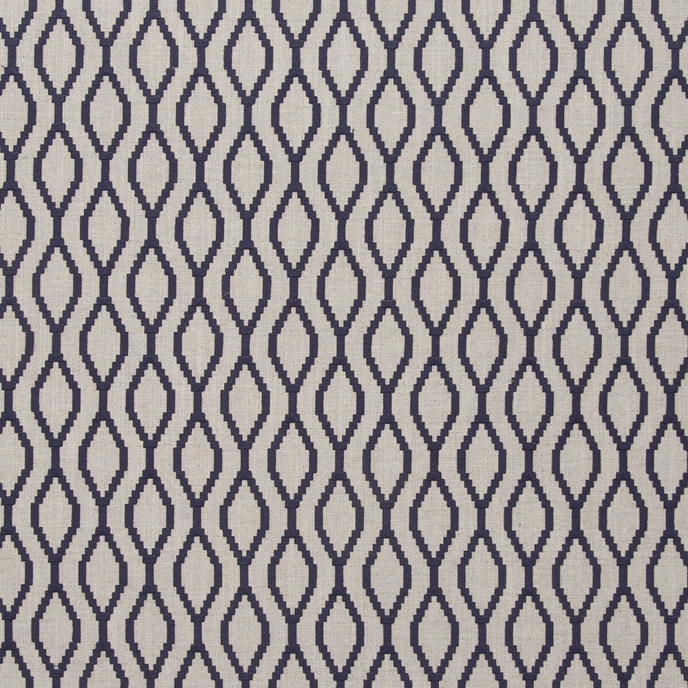 Brenna Ink by Clarke And Clarke Fabric CLARKE & CLARKE TRAVIATA VISCOSE - 45%;COTTON - 36%;LINEN - 19% India Horizontal: 2.56 and Vertical: 2.95 54 - Fabric Carolina -