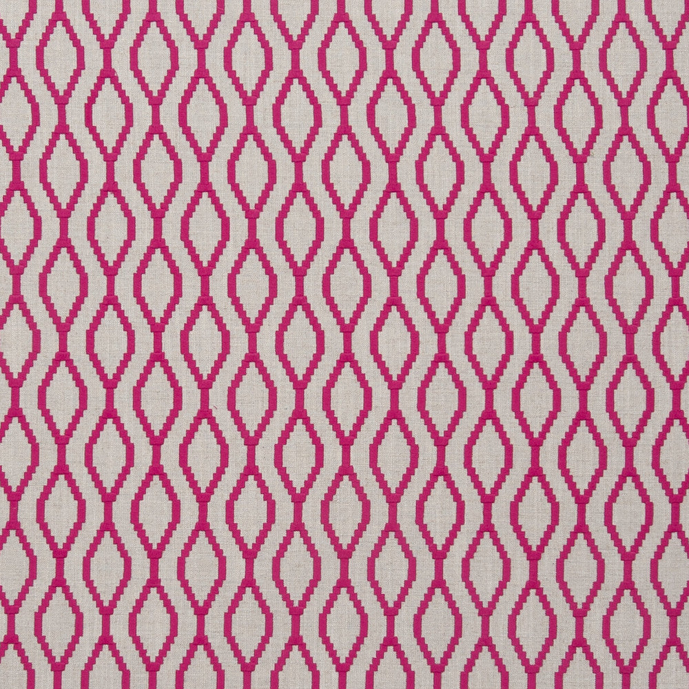 Brenna Fuchsia by Clarke And Clarke Fabric CLARKE & CLARKE TRAVIATA VISCOSE - 45%;COTTON - 36%;LINEN - 19% India Horizontal: 2.56 and Vertical: 2.95 54 - Fabric Carolina -