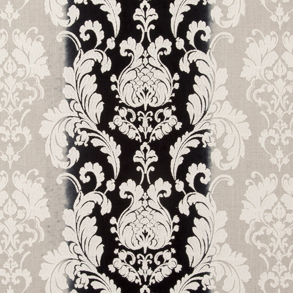 Camelia Raven by Clarke And Clarke Fabric CLARKE & CLARKE TRAVIATA VISCOSE - 42%;COTTON - 39%;LINEN - 19% India Horizontal: 17.32 and Vertical: 9.45 54 - Fabric Carolina -