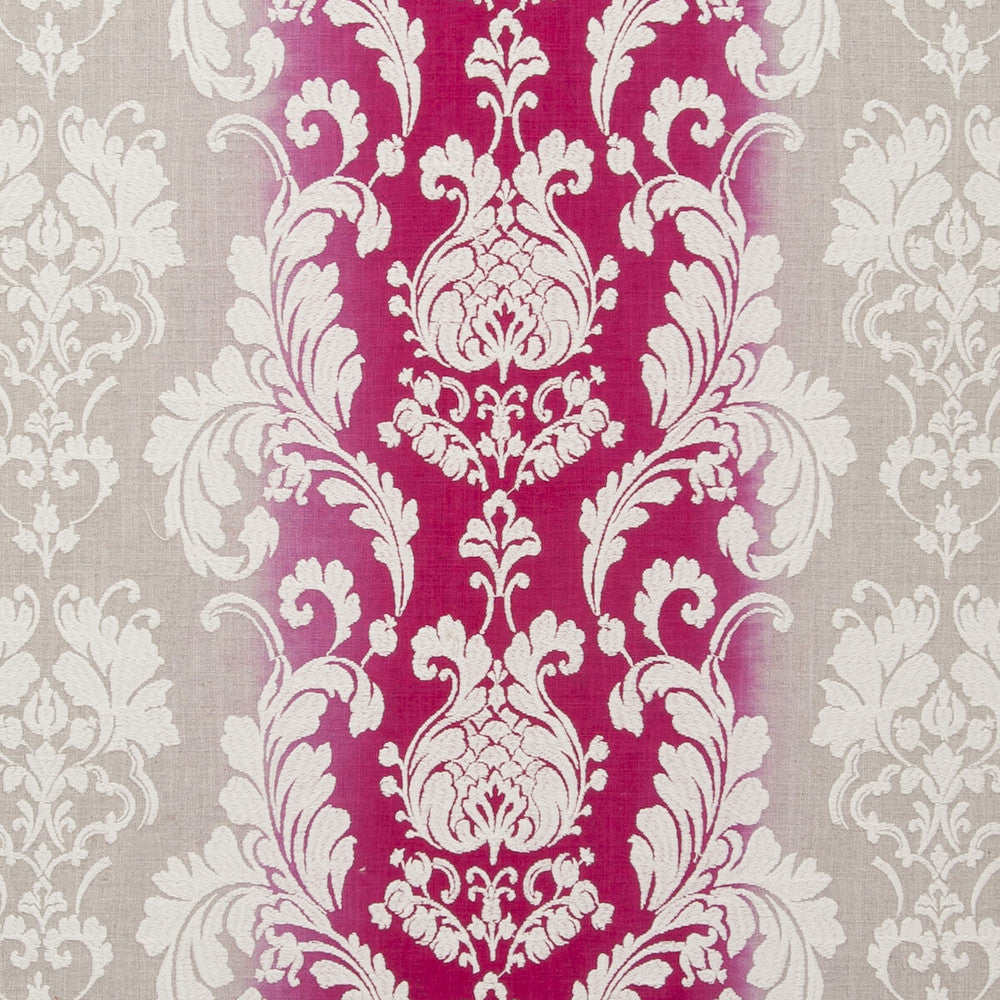 Camelia Fuchsia by Clarke And Clarke Fabric CLARKE & CLARKE TRAVIATA VISCOSE - 42%;COTTON - 39%;LINEN - 19% India - Horizontal: 17.32 and Vertical: 9.45 54 - Fabric Carolina -