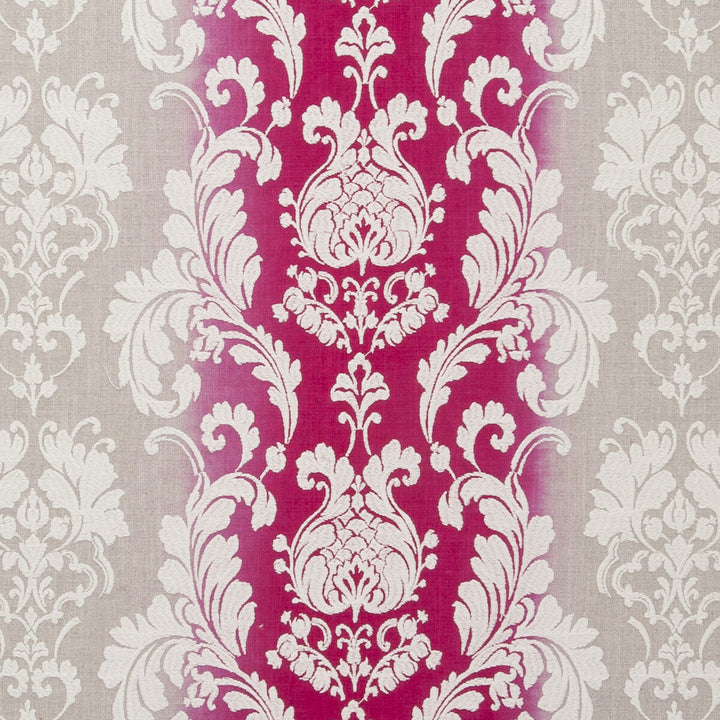 Camelia Fuchsia by Clarke And Clarke Fabric CLARKE & CLARKE TRAVIATA VISCOSE - 42%;COTTON - 39%;LINEN - 19% India - Horizontal: 17.32 and Vertical: 9.45 54 - Fabric Carolina -