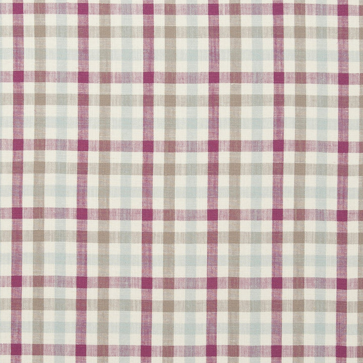 Hatfield Raspberry by Clarke And Clarke Designer Fabric CLARKE & CLARKE MANOR HOUSE VISCOSE - 70%;LINEN - 30% India MEDIUM Horizontal: 3.35 and Vertical: 3.35 54 - Swanky Fabrics -