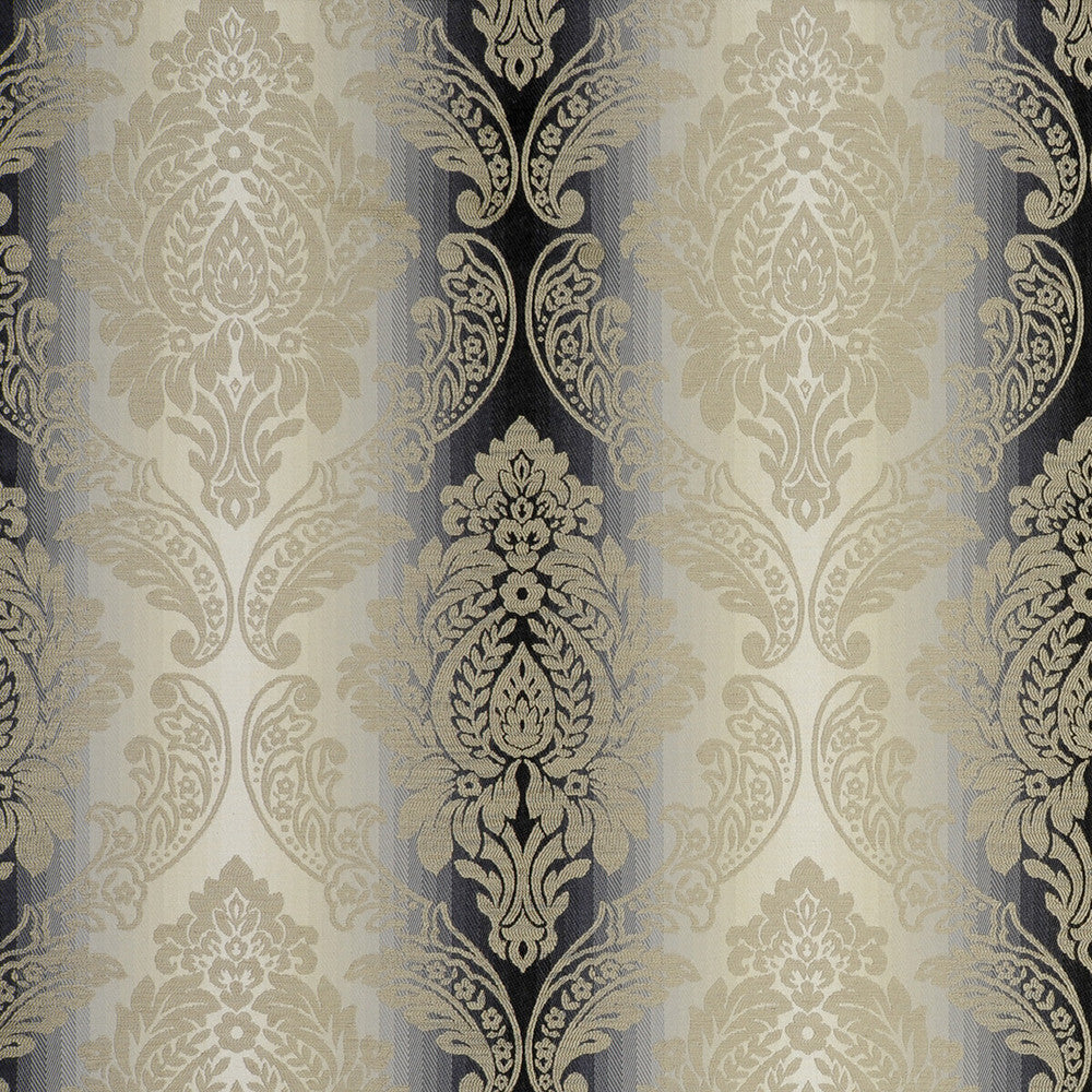 Ornato Charcoal by Clarke And Clarke Fabric CLARKE & CLARKE PALLADIO POLYESTER - 37%;VISCOSE - 36%;COTTON - 18%;LINEN - 9% Turkey HEAVY Horizontal: 13.78 and Vertical: 22.05 54 - Fabric Carolina -
