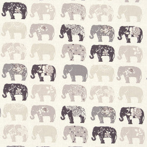 Elephants Natural by Clarke And Clarke Fabric