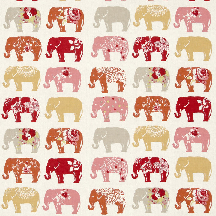 Elephants Spice by Clarke And Clarke Fabric CLARKE & CLARKE BLIGHTY COTTON - 100% Turkey MEDIUM Horizontal: and Vertical: 54 - Fabric Carolina -