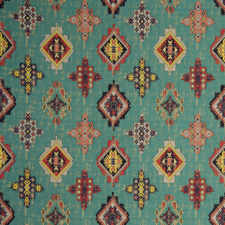 Konya Aqua by Clarke And Clarke Fabric CLARKE & CLARKE ANATOLIA VISCOSE - 82%;POLYESTER - 18% Turkey HEAVY Horizontal: 13.39 and Vertical: 13.39 55 - Fabric Carolina -