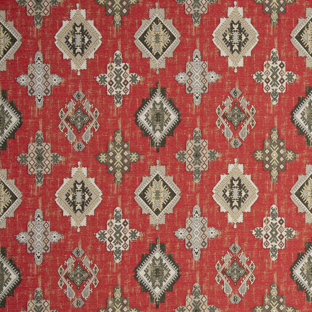 Konya Crimson by Clarke And Clarke Fabric CLARKE & CLARKE ANATOLIA VISCOSE - 82%;POLYESTER - 18% Turkey HEAVY Horizontal: 13.39 and Vertical: 13.39 55 - Fabric Carolina -