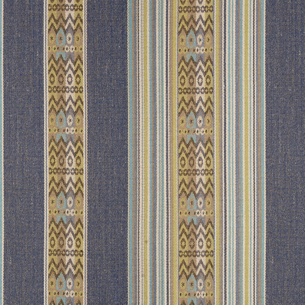 Totem Indigo by Clarke And Clarke Fabric CLARKE & CLARKE NAVAJO COTTON - 51%;VISCOSE - 34%;LINEN - 8%;POLYESTER - 7% Turkey HEAVY Horizontal: 21.46 and Vertical: 6.77 54 - Fabric Carolina -