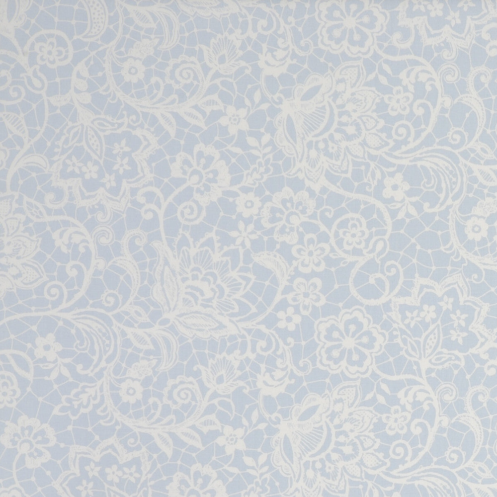 Lace Sky by Clarke And Clarke Fabric CLARKE & CLARKE GARDEN PARTY COTTON - 100% United Kingdom MEDIUM Horizontal: - and Vertical: - 55.125 - Fabric Carolina -