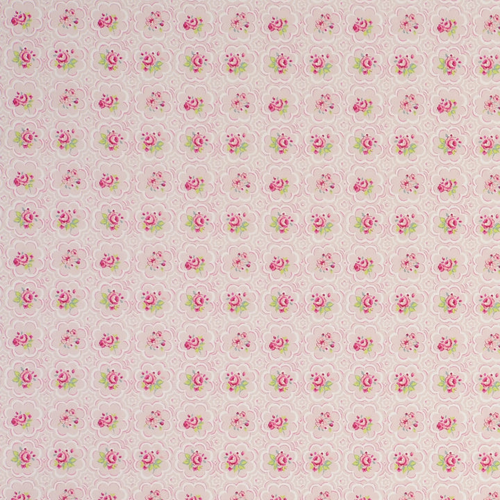 Rose Tile Tile Pink by Clarke And Clarke Fabric CLARKE & CLARKE GARDEN PARTY COTTON - 100% United Kingdom MEDIUM Horizontal: - and Vertical: - 55.125 - Fabric Carolina -
