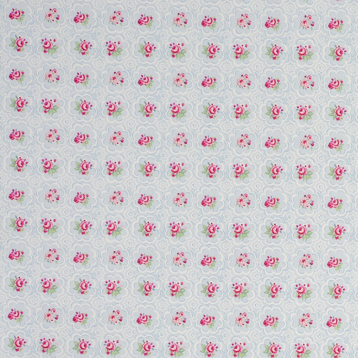 Rose Tile Tile Sky by Clarke And Clarke Fabric CLARKE & CLARKE GARDEN PARTY COTTON - 100% United Kingdom MEDIUM Horizontal: - and Vertical: - 55.125 - Fabric Carolina -