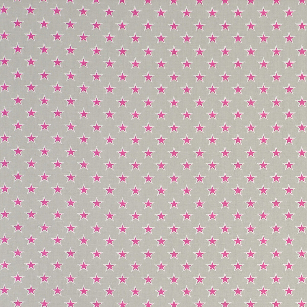 Shooting Stars Stars Raspberry by Clarke And Clarke Fabric CLARKE & CLARKE GARDEN PARTY COTTON - 100% United Kingdom MEDIUM Horizontal: - and Vertical: - 55.125 - Fabric Carolina -