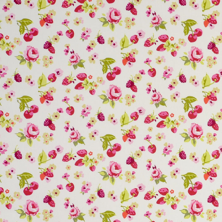 Summer Fruits Fruits Raspberry by Clarke And Clarke Fabric CLARKE & CLARKE GARDEN PARTY COTTON - 100% United Kingdom MEDIUM Horizontal: - and Vertical: - 55.125 - Fabric Carolina -
