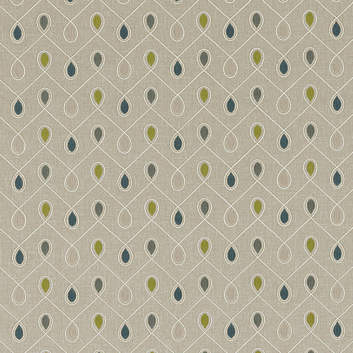 Healey Teal/Acacia by Clarke And Clarke Designer Fabric CLARKE & CLARKE RICHMOND POLYESTER - 52%;COTTON - 48% India Horizontal: 6.3 and Vertical: 4.53 54 - Swanky Fabrics -