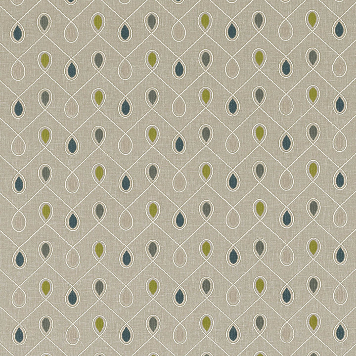 Healey Teal/Acacia by Clarke And Clarke Fabric CLARKE & CLARKE RICHMOND POLYESTER - 52%;COTTON - 48% India Horizontal: 6.3 and Vertical: 4.53 54 - Fabric Carolina -