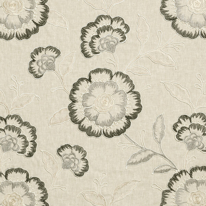 Richmond Charcoal by Clarke And Clarke Fabric CLARKE & CLARKE RICHMOND POLYESTER - 52%;COTTON - 48% India Horizontal: 16.93 and Vertical: 18.9 54 - Fabric Carolina -