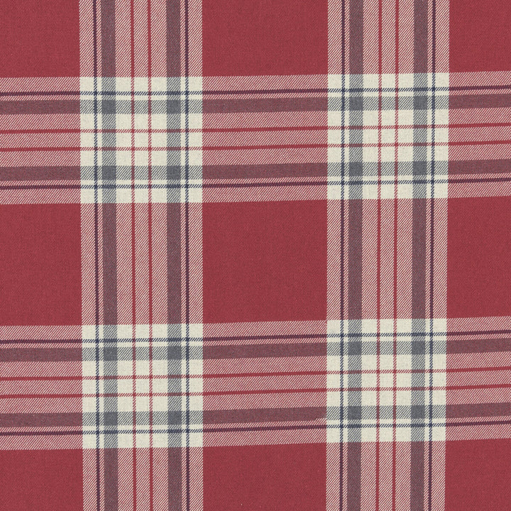 Glenmore Red by Clarke And Clarke Fabric CLARKE & CLARKE GLENMORE COTTON - 50%;POLYESTER - 50% Turkey HEAVY Horizontal: and Vertical: 54.375 - Fabric Carolina -