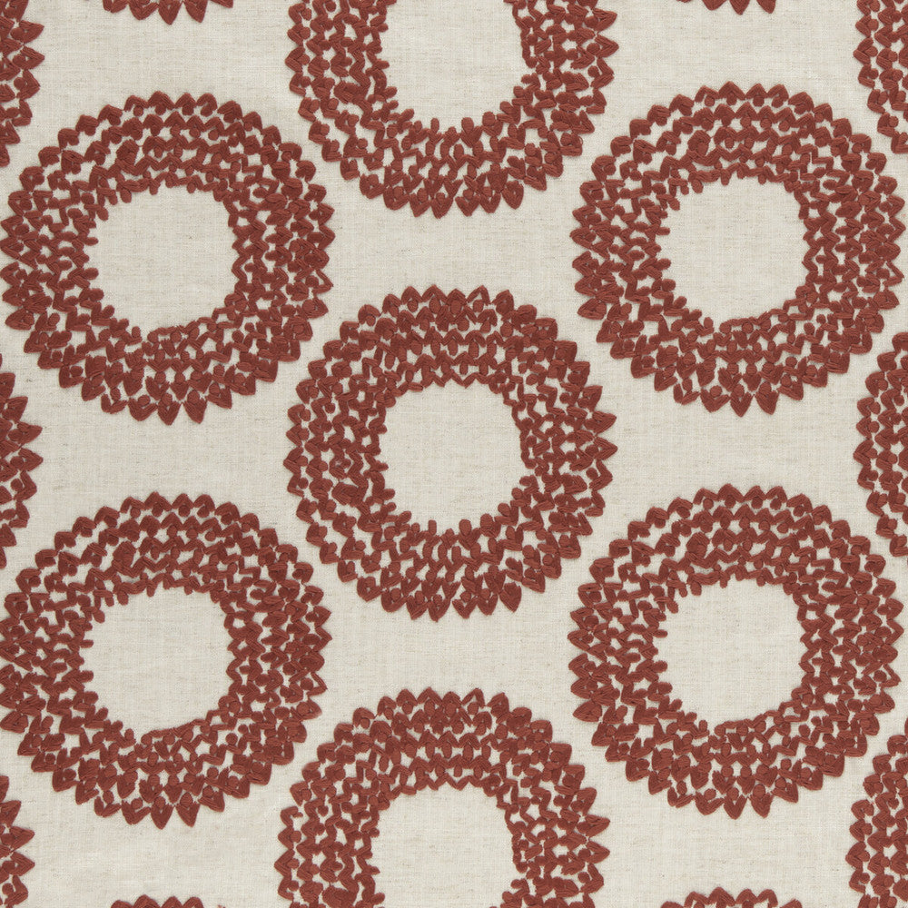 Dashiki Cinnabar by Clarke And Clarke Fabric CLARKE & CLARKE AMARA COTTON - 100% India Horizontal: 12.87 and Vertical: 9.21 55 - Fabric Carolina -