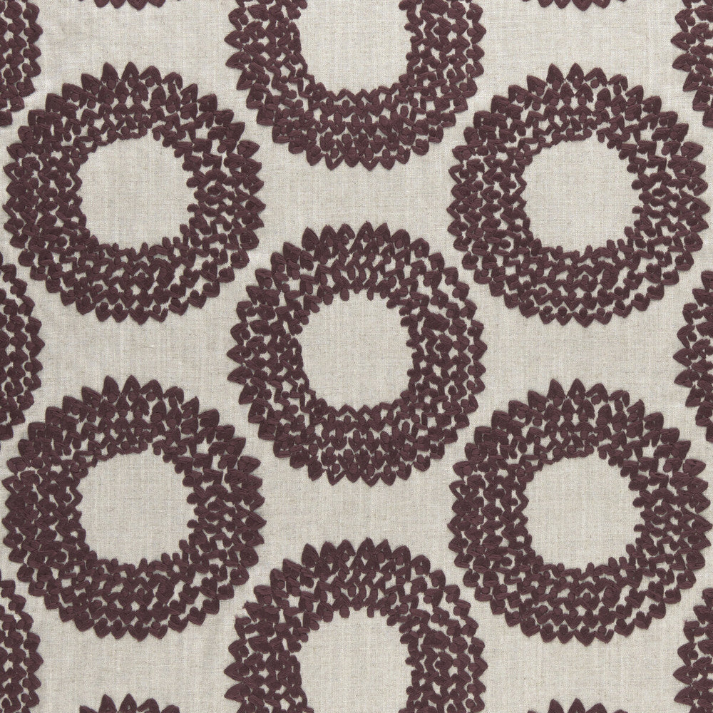 Dashiki Plum by Clarke And Clarke Designer Fabric CLARKE & CLARKE AMARA COTTON - 100% India - Horizontal: 12.87 and Vertical: 9.21 55 - Swanky Fabrics -