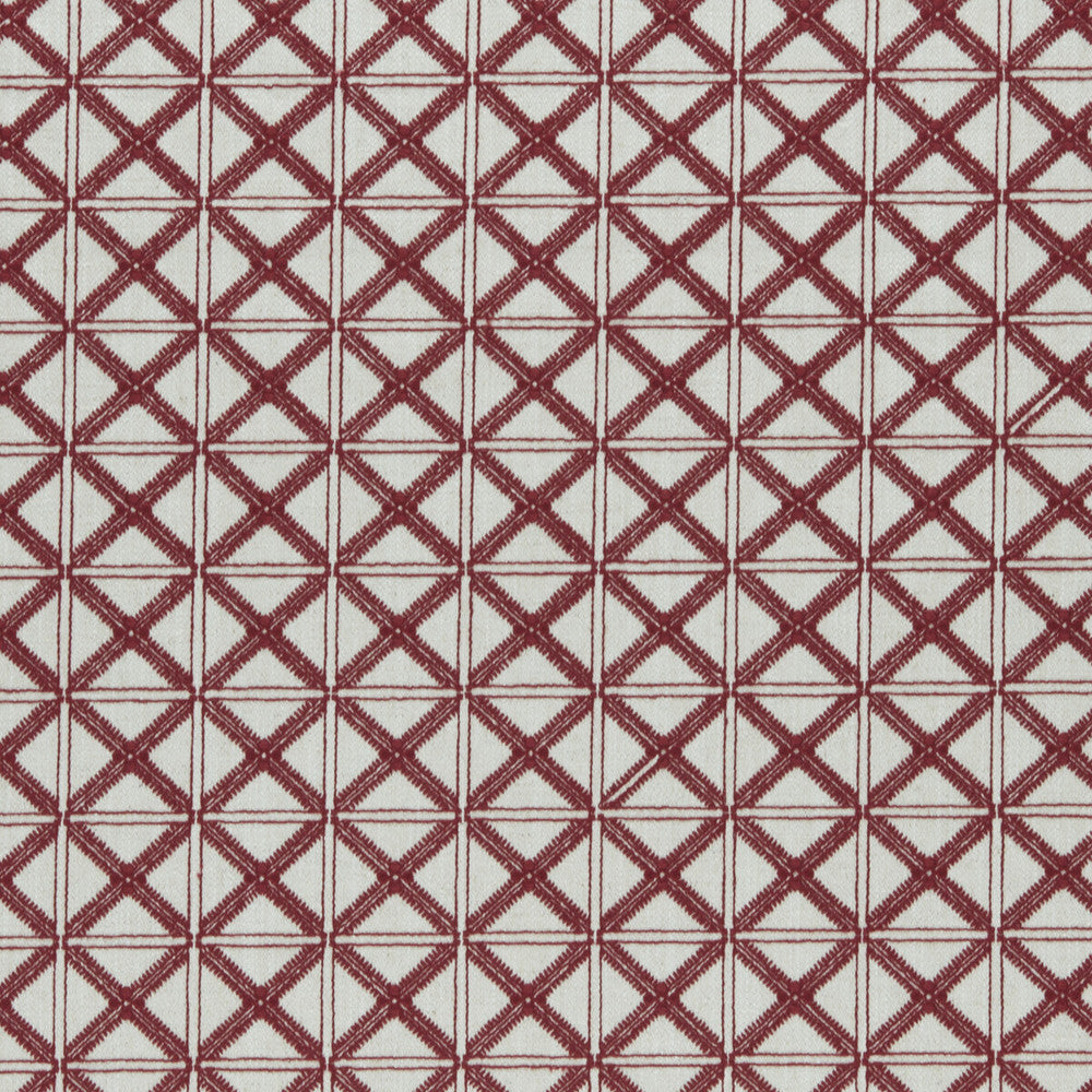 Makenzi Red by Clarke And Clarke Designer Fabric CLARKE & CLARKE AMARA COTTON - 25%;LINEN - 25%;POLYESTER - 25%;VISCOSE - 25% India - Horizontal: 2.24 and Vertical: 2.09 55 - Swanky Fabrics -