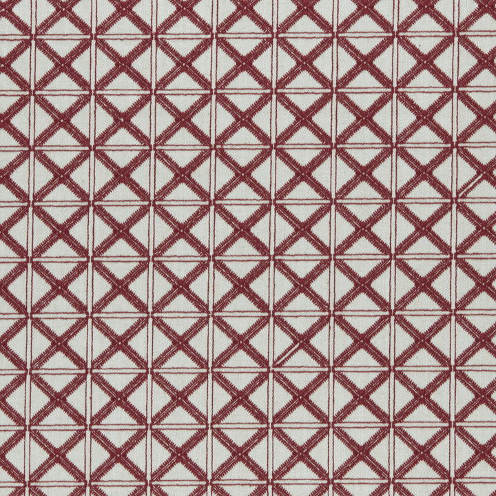 Makenzi Red by Clarke And Clarke Designer Fabric CLARKE & CLARKE AMARA COTTON - 25%;LINEN - 25%;POLYESTER - 25%;VISCOSE - 25% India - Horizontal: 2.24 and Vertical: 2.09 55 - Swanky Fabrics -