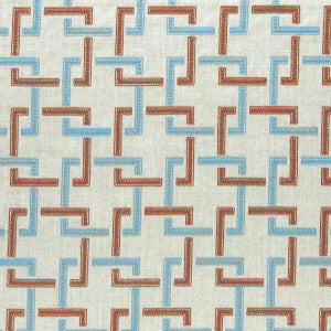 Sekai Cinnabar/Aqua by Clarke And Clarke Fabric