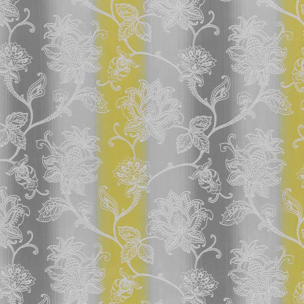 Raphael Charcoal/Chartreuse by Clarke And Clarke Fabric CLARKE & CLARKE COTE D AZUR POLYESTER - 83%;COTTON - 17% India Horizontal: 13.07 and Vertical: 15.35 52 - Fabric Carolina -