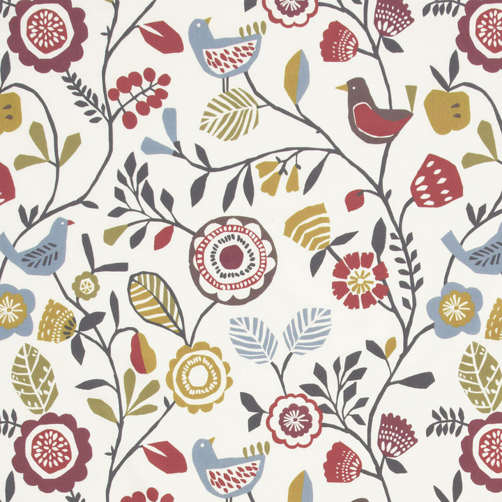 Folki Indigo/Cranberry by Clarke And Clarke Fabric Clarke And Clarke Fabric Folki Indigo/CranberryFabric CLARKE & CLARKE WILDERNESS COTTON - 100% United Kingdom </p><p>Repeat: H: 26.97, V: 25.2 54 - Fabric Carolina -