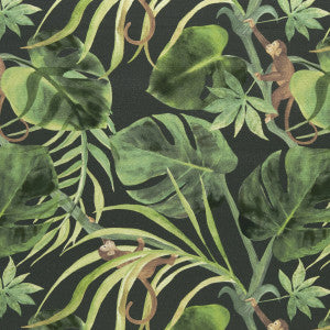 Monkey Business Charcoal by Clarke And Clarke Fabric