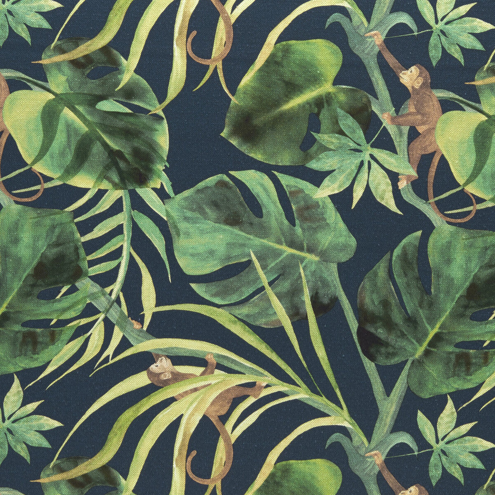 Monkey Business Indigo by Clarke And Clarke Fabric Clarke And Clarke Fabric Monkey Business IndigoFabric CLARKE & CLARKE COLONY COTTON - 60%;LINEN - 40% Spain </p><p>Repeat: H: 17.99, V: 17.52 54 - Fabric Carolina -